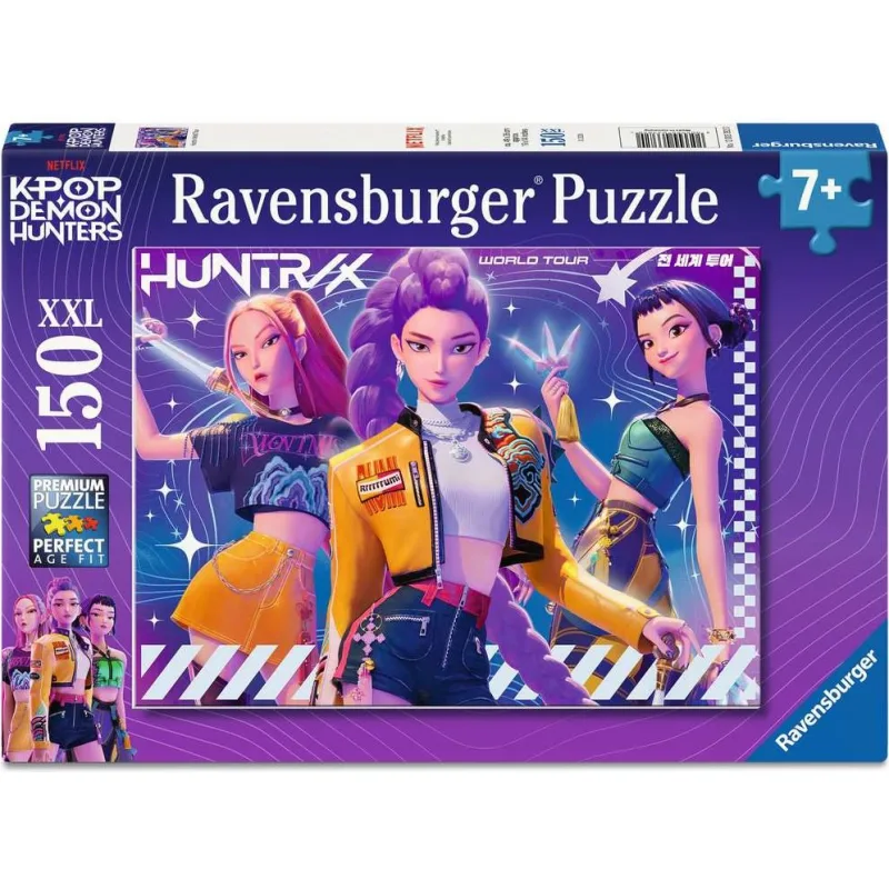 Puzzle pre deti Ravensburger 150 dielikov XXL K-pop: Lovkyne démonov - Rumi, Mira & Zoey