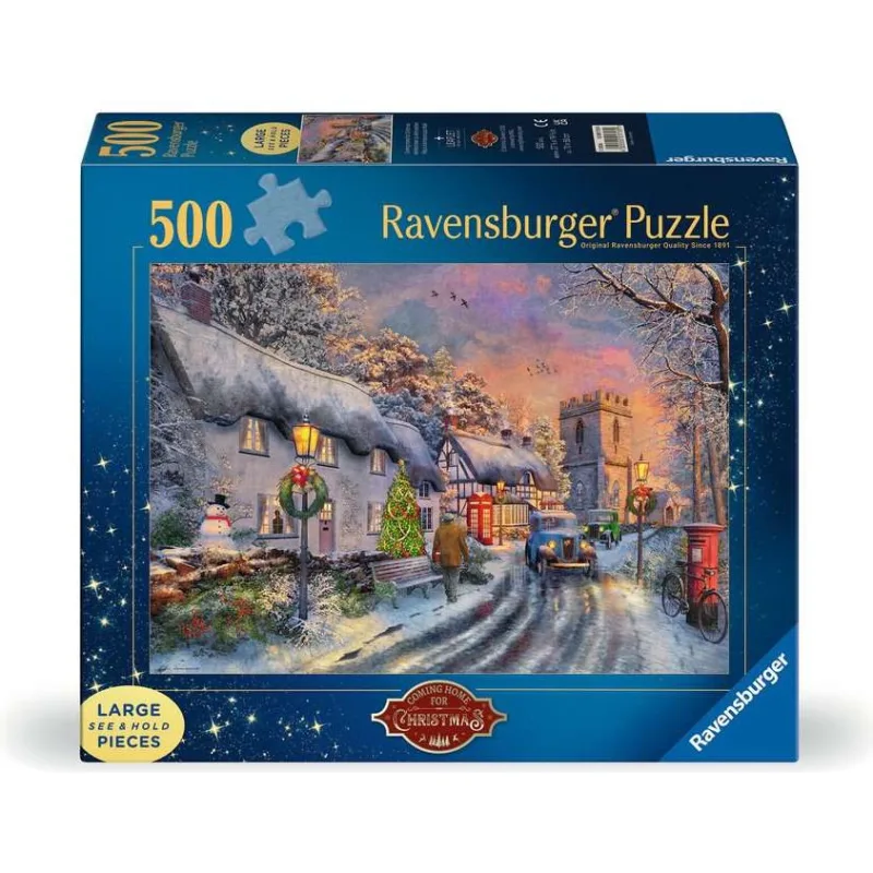 Puzzle Ravensburger 500 väčších dielikov Návrat domov na Vianoce