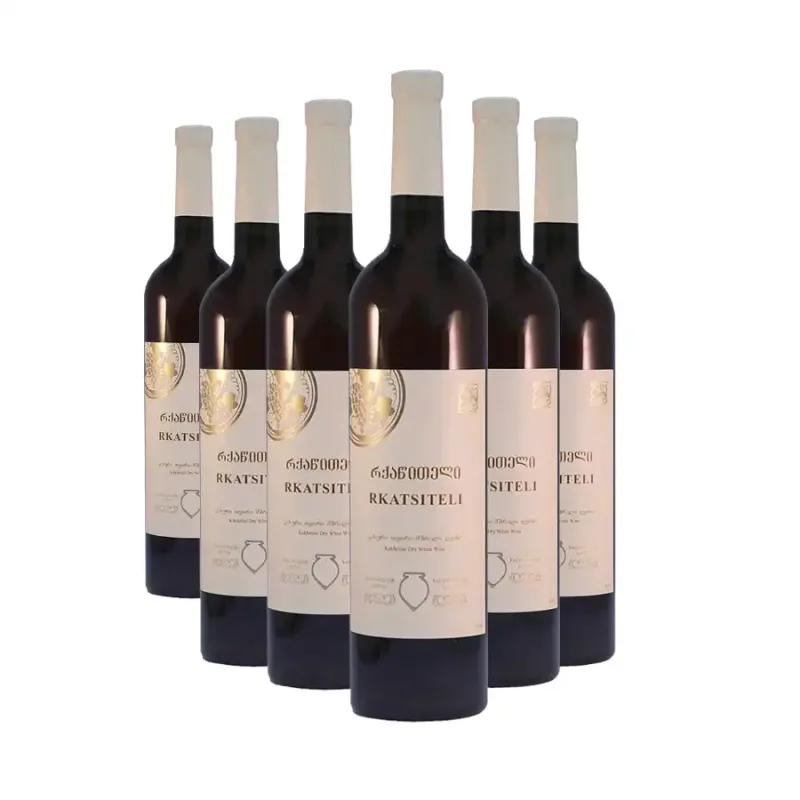 VACHINADZIANI VALLEY 6x Vachnadziani Valley - KVEVRI RKATSITELI biele suché víno 12% obj. (holá lahev) degustační sada po 750 ml.