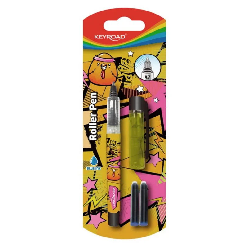 Guľôčkové pero KEYROAD 0,7 mm, blister, 2 náplne, mix farieb