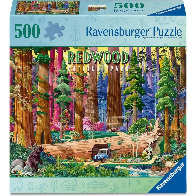 Puzzle Ravensburger 500 dielikov Národný park Redwood, Kalifornia, USA