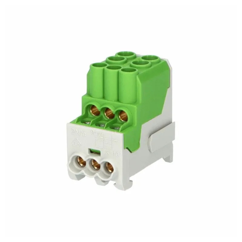 Hora eTec GmbH Rozbočovacia svorka 25mm2 UVB 100 PE zelená Cu vstup 2x25mm2 výstup 6x10mm2