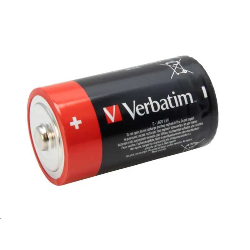 VERBATIM Alkalické baterie D, 2 PACK / LR20 49923