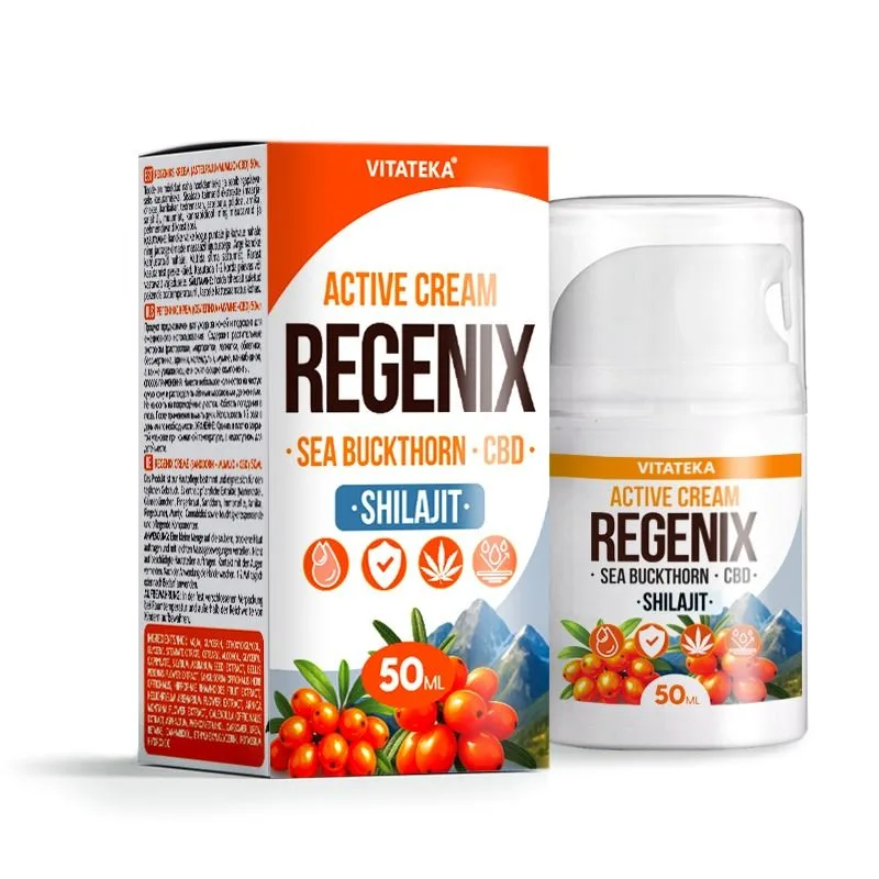 Vitateka Regenix krém s rakytníkom, CBD a mumiom shilajit - 50 ml -