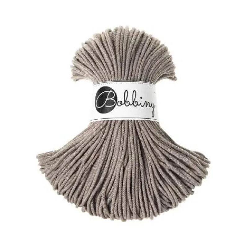 Bobbiny Junior 3 mm Coffee – bavlnená šnúra 100 m na macramé a háčkovanie