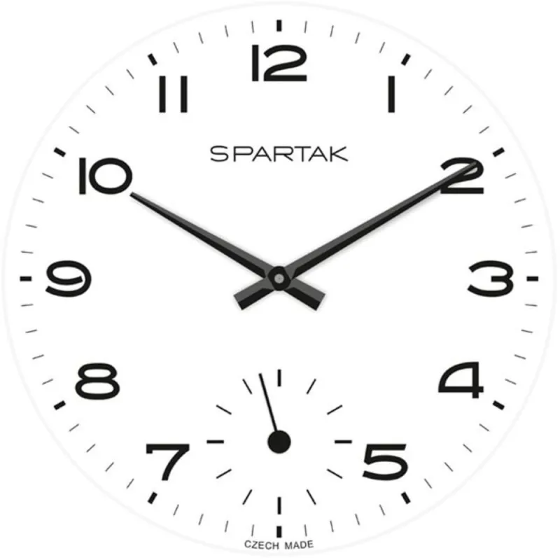 PRIM Skleněné nástěnné hodiny inspirované hodinkami Prim Spartak Prim Spartak – bílé E19.4733.01.006888