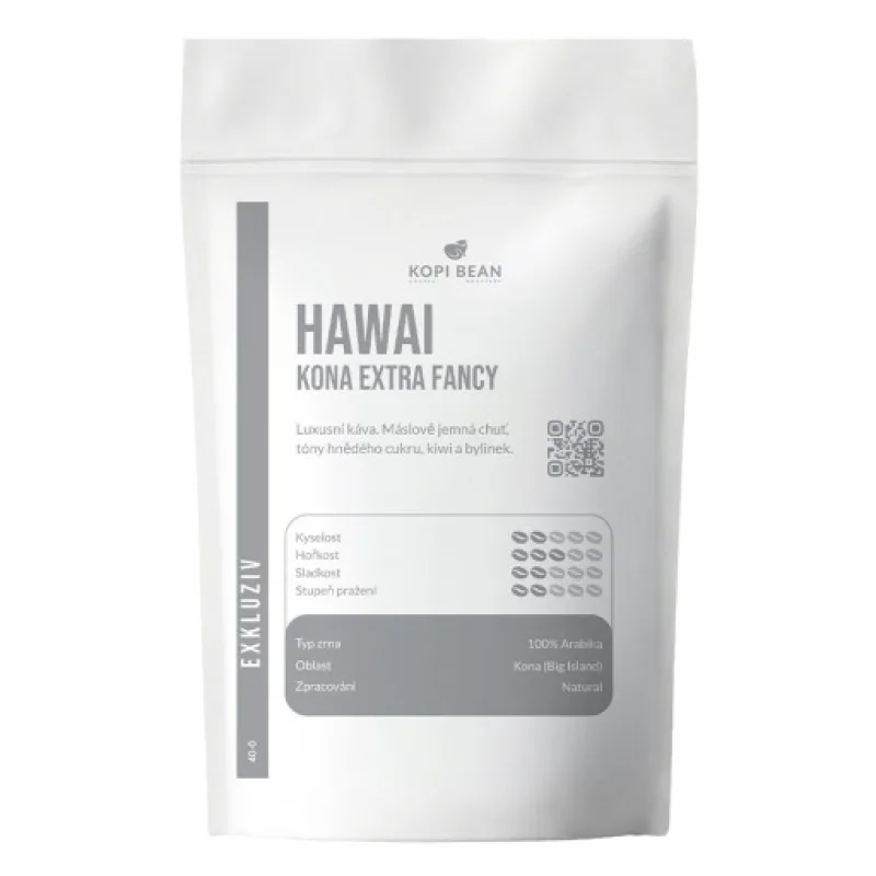 Hawaii Kona Extra Fancy Arabika 1000 g, Zpracování Moka, aeropress, vacuum pot