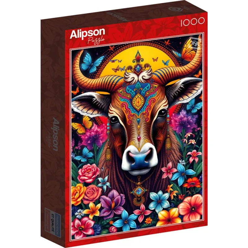 Puzzle Alipson 1000 dielikov Krava a kvetinové tajomstvo