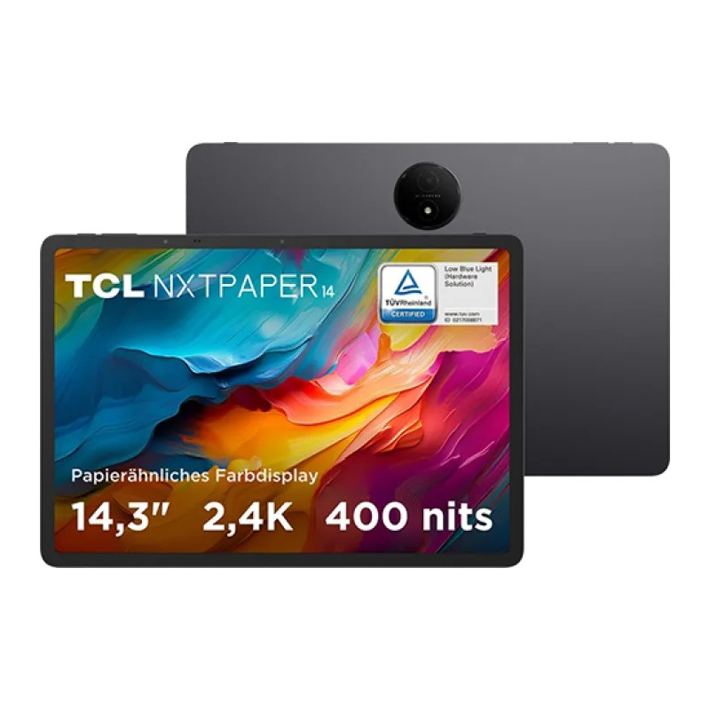 TCL NxtPaper 14 14.3 WiFi 8GB RAM 256GB Flip Case + T-Pen - Grey