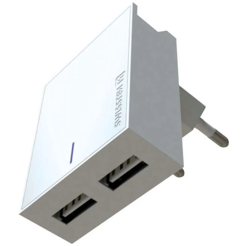 Swissten Síťový Adaptér Smart Ic 2X Usb 3A Power + Datový Kabel Usb / Micro Usb 1,2 M Bílý (22041000)