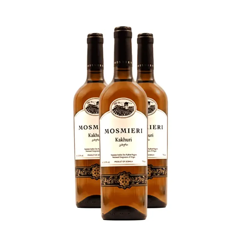 MOSMIERI 3x Mosmieri KAKHURI KVEVRI biele suché víno 13% obj. (holá lahev) degustační sada po 750 ml.