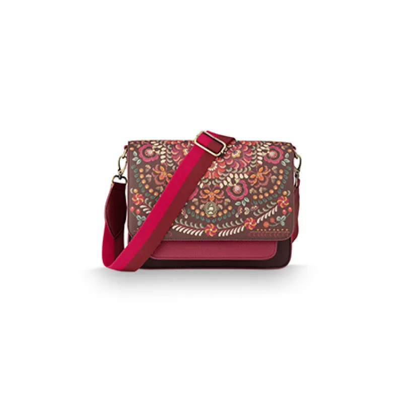 Pip Studio II Ricamo Cross Body kabelka - tmavě červená