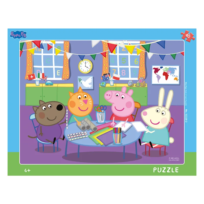Dino puzzle pre deti Peppa Pig:V materskej škole 40D doska