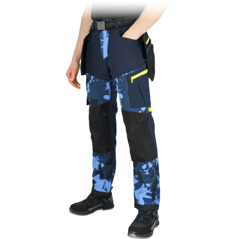 Leber&Hollman HAGA softshell nohavice Blue/Yellow 46-62