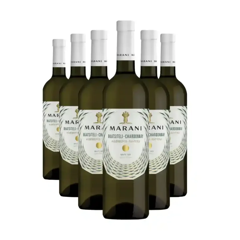 MARANI 6x Marani RKATSITELI-CHARDONNAY suché biele víno 13,5% obj. (holá lahev) degustační sada po 750 ml.