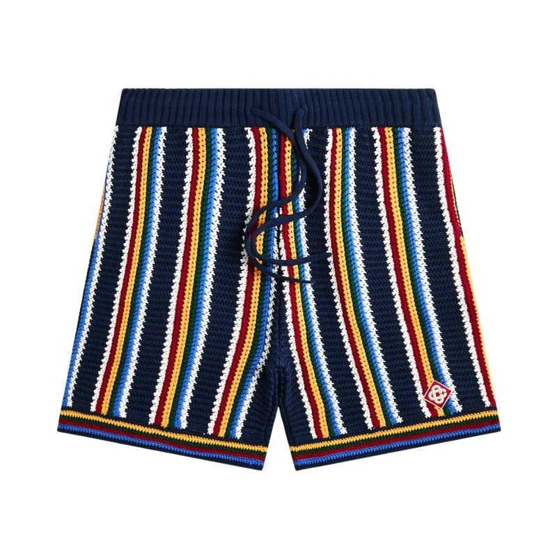 Casablanca Crochet Shorts Navy - XXL
