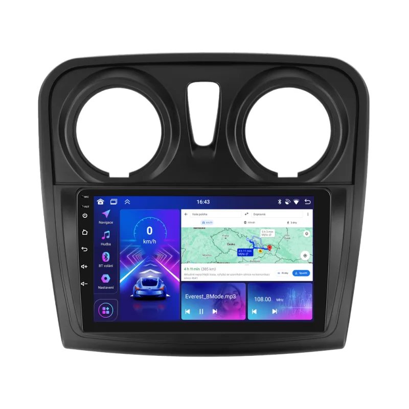 Bmode 2DIN autorádio BEV82 Android, Dacia Logan II, Sandero II s kulatými průduchy A3453/A7105