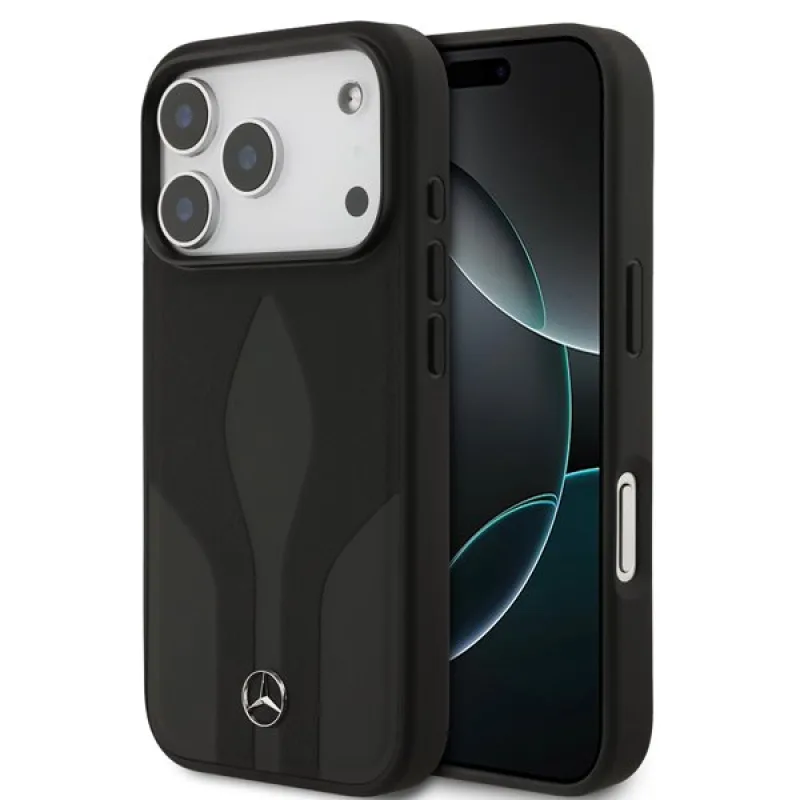 Mercedes Leather The Move MagSafe Zadný Kryt pre iPhone 17 Pro čierny