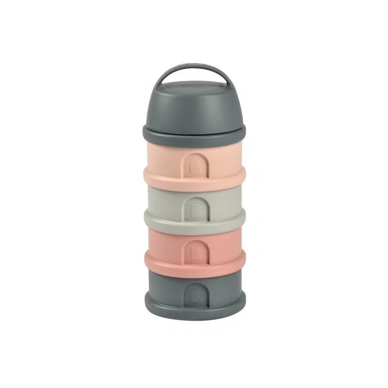 Beaba Súprava téglikov na sušené mlieko / desiatu Mineral Grey / Pink