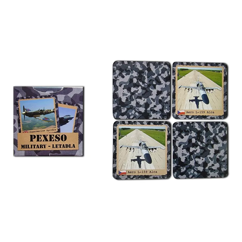 Hrací karty Pexeso retro Military Lietadlá