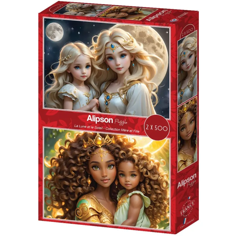 Puzzle Alipson 2x500 dielikov Matka a dcéra: Mesiac a Slnko