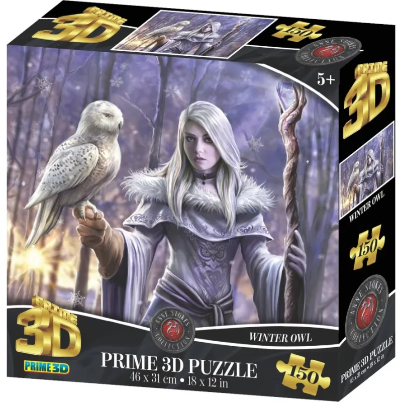 Puzzle s 3D efektom Prime3D 150 dielikov Anne Stokes: Zimná sova