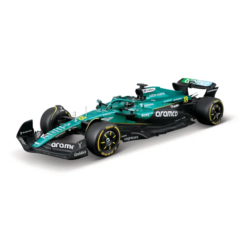 Bburago - RACE F1 v dekoratívnom boxe, Aston Martin AMR25 (2025), #18 Lance Stroll, 1:24