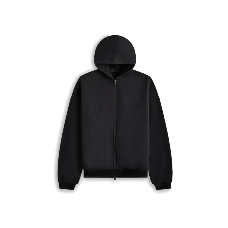 Fear of God Essentials Heavy Fleece Full Zip-up Hoodie Black - XS