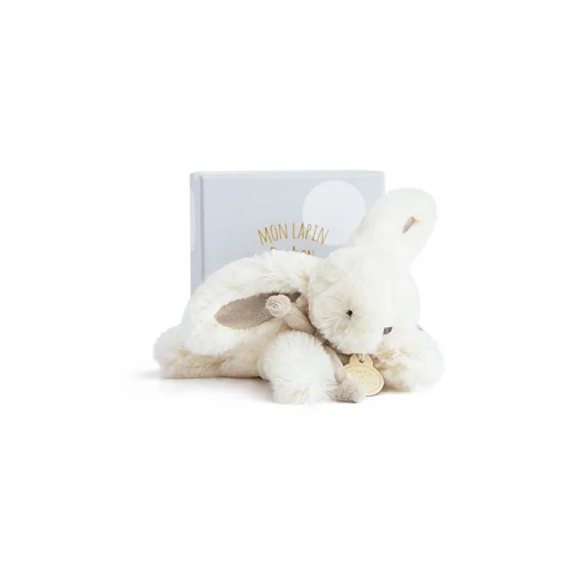 Doudou et Compagnie Paris Doudou Darčeková sada - Plyšový zajačik béžový 16 cm