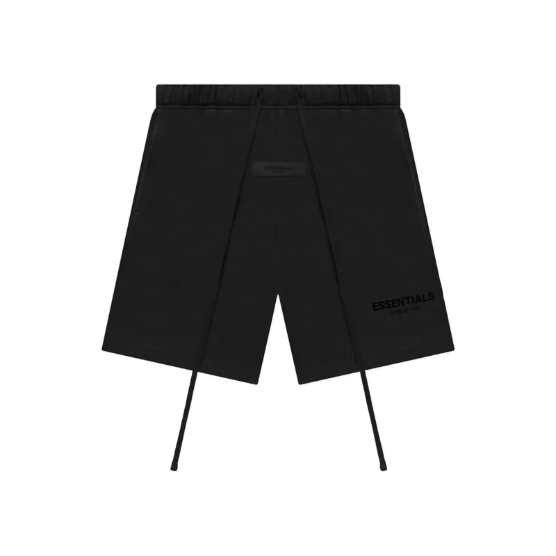 Fear of God Essentials Logo Track Shorts Stretch Limo Black - XS