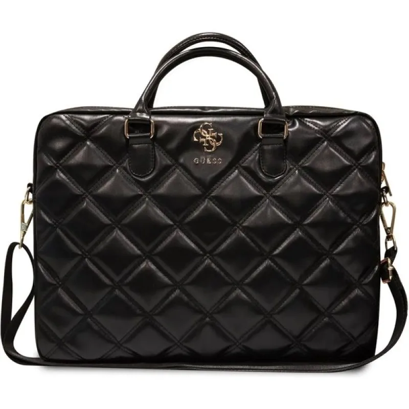 Guess PU Quilted 4G Metal Logo Taška na MacBook 15/16" čierna
