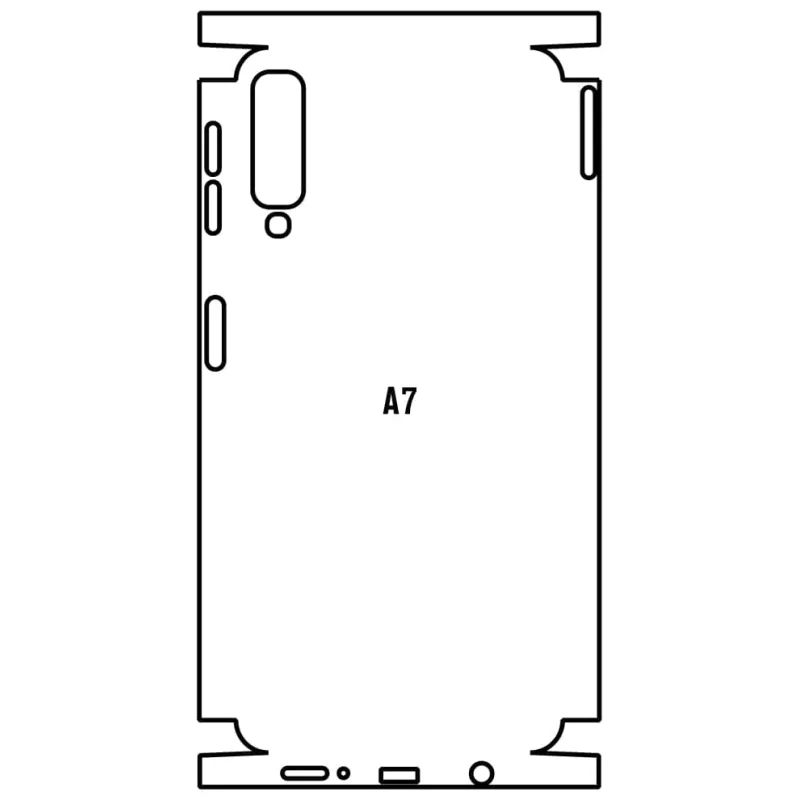 Sunshine Samsung A7 2018 Zadná Hydrogél ochranná fólia Strih: Zadná časť a rám 1, Typ fólie: Matná