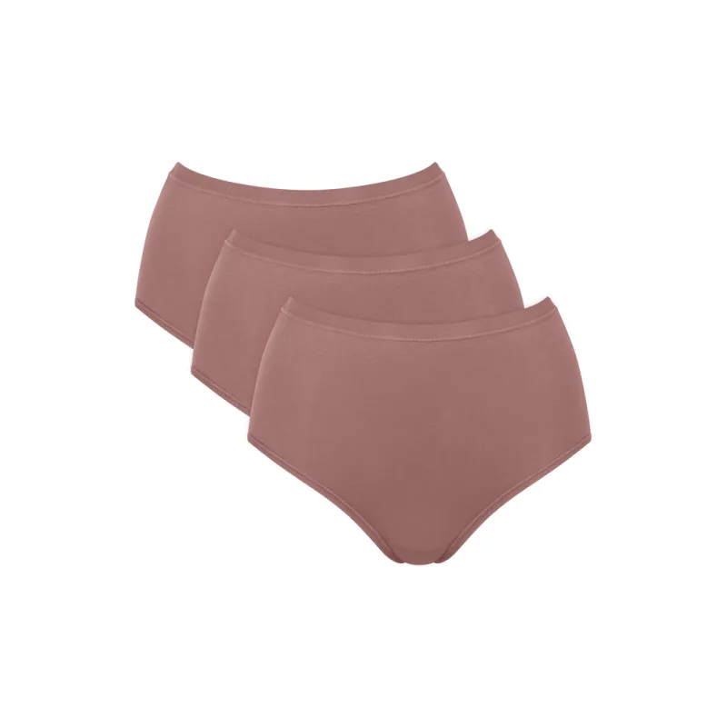 3pack SLOGGI GO Daily Cotton Highwaist nohavičky hnedé XXL