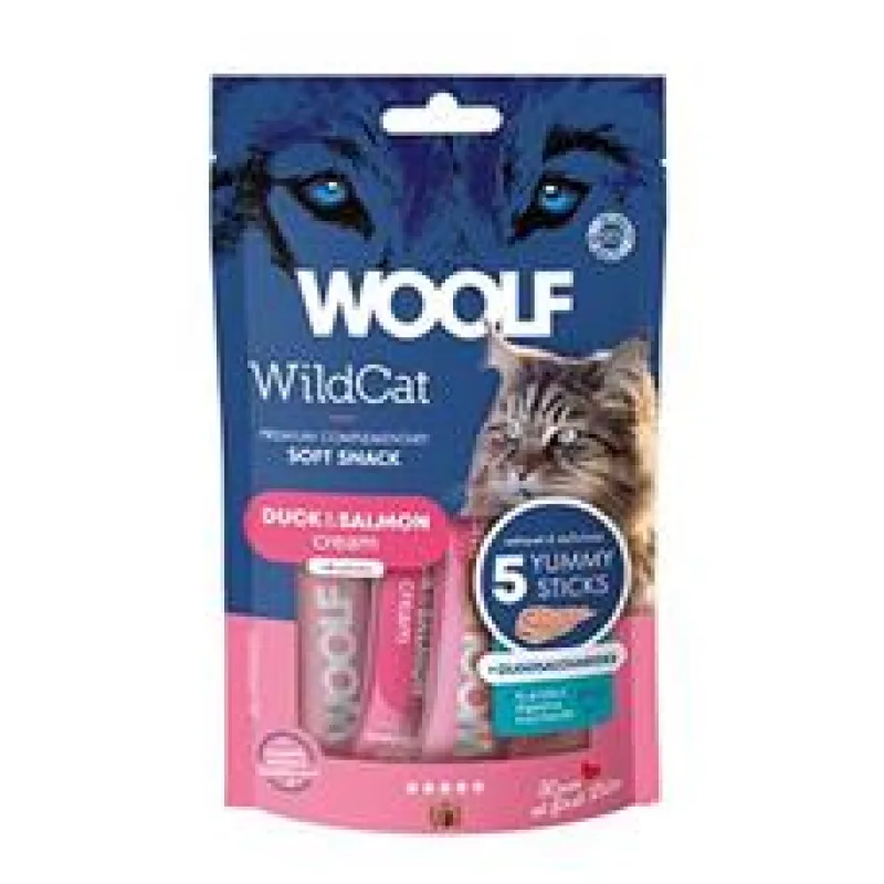 WOOLF WildCat Cream Functional Duck&Salmon 5x14g