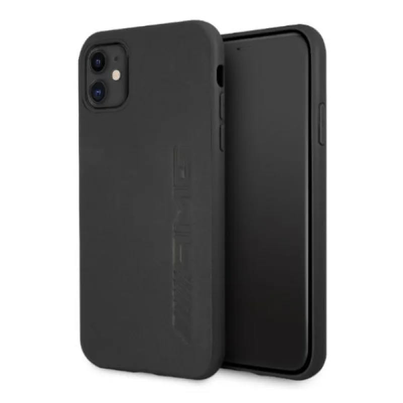 AMG AMHCN61DOLBK iPhone 11 6,1" čierny/čierny pevný obal Koža Hot Stmped