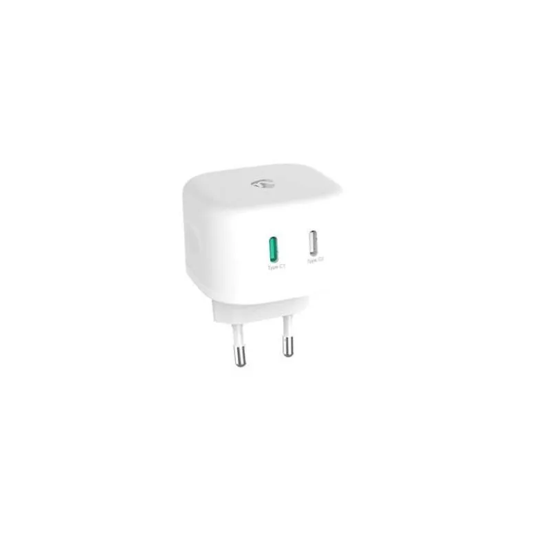 Nedis WCGPD45W100WT- Síťová Nabíječka | 45 W | GaN | PD3.0 | Funkce rychlého nabíjení | 2 výstupy | 2x USB-C™ | Bílá (WCGPD45W100WT)