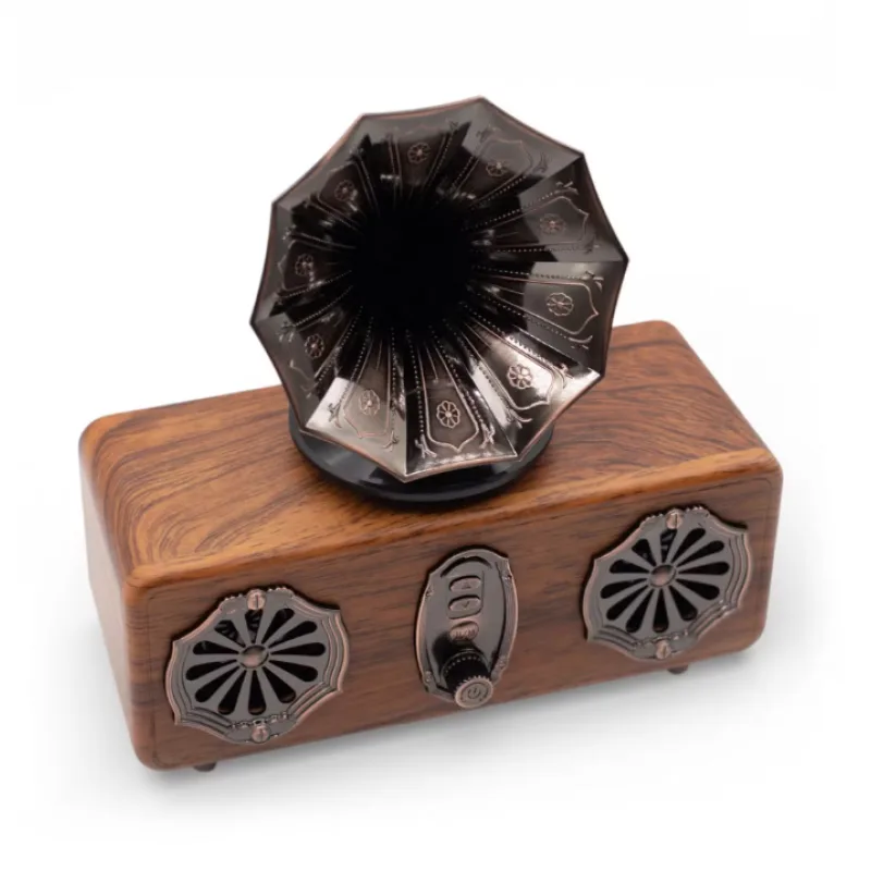 Retro Mini Dvojitý Gramofónový Reproduktor - Bluetooth - 5,4 Wattov