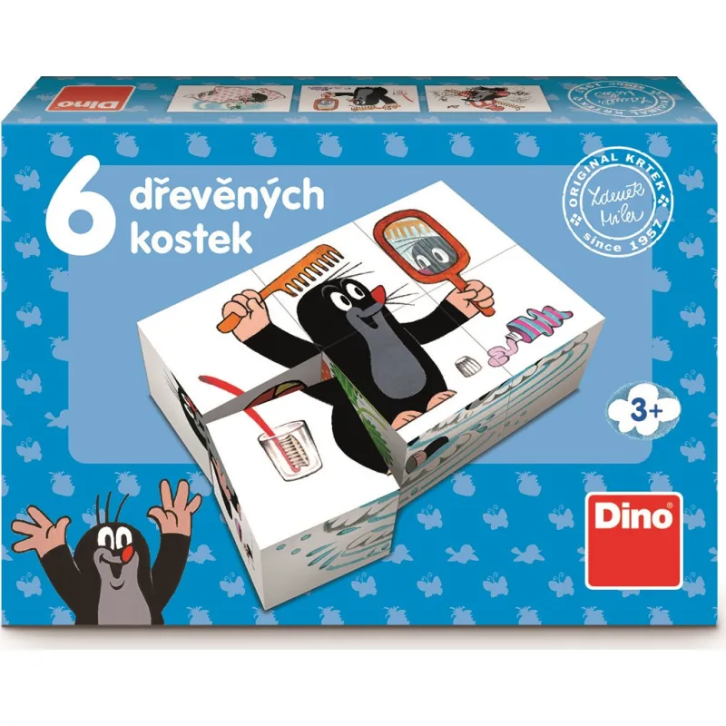 Dino Obrázkové kocky Krtko, 6 kociek