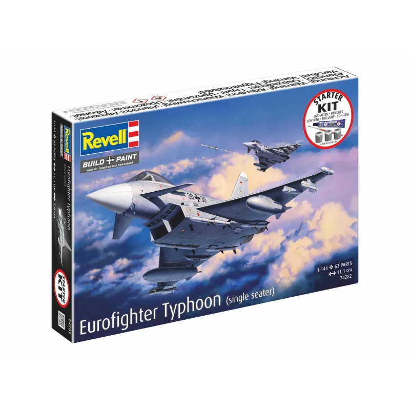 Revell Starter Kit lietadlo 74282 - Eurofighter Typhoon (single seater) (1:144)