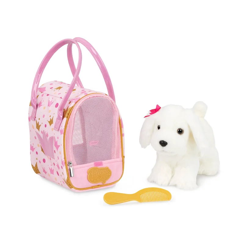 Pucci Pups Psík biely v taške Pink Crown Glam Bag