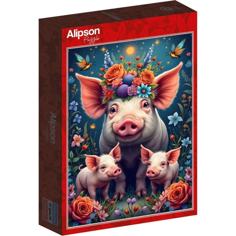 Puzzle Alipson 1000 dielikov Rodina prasiatok na prechádzke