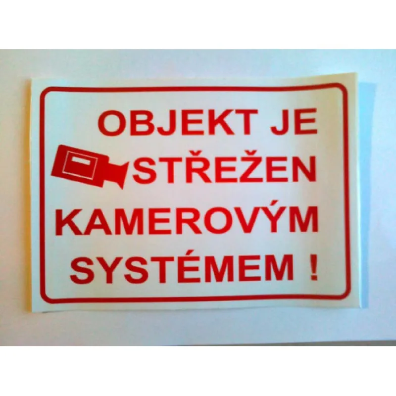 Výstražná samolepka OBJEKT strážená kamerovým systémom *