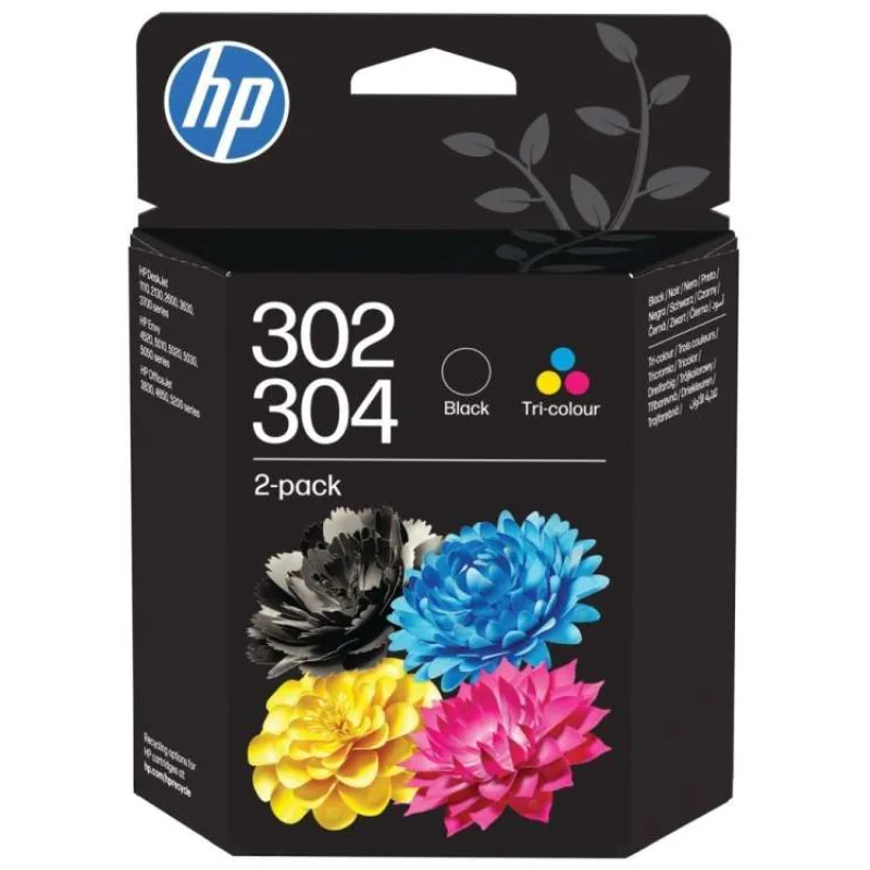 HP 302/304 Tri-color/Black Ink Crtg 2-Pk (B82L1AE)