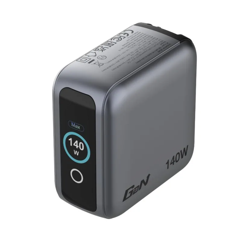 VERBATIM Mini GaN Nabíječka s displejem 140W, 3xUSB-C, 1xUSB-A, šedá…