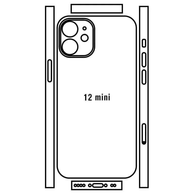 Sunshine iPhone 12 mini Zadná Hydrogél ochranná fólia Strih: Zadná časť a rám 1, Typ fólie: Číra