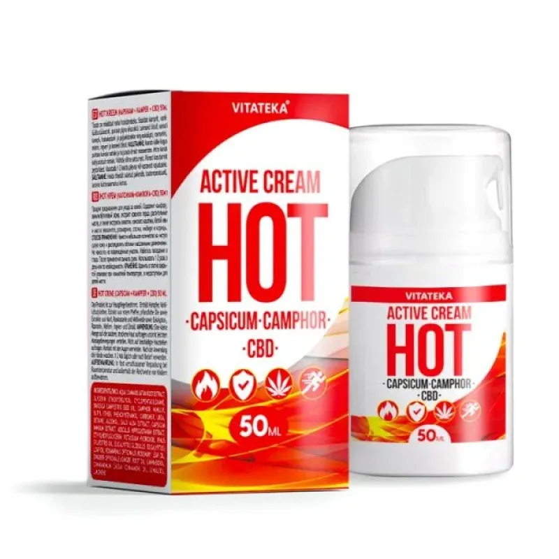 Vitateka Hrejivý krém s paprikou, gáfrom a CBD – 50 ml –