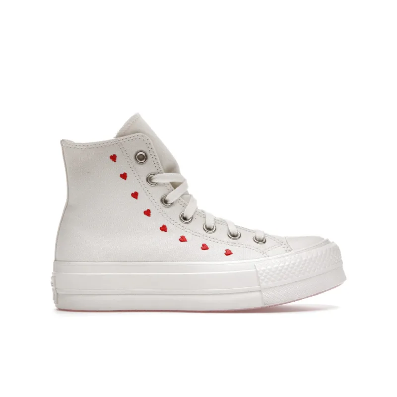 Converse Chuck Taylor All Star Lift Hi White Red (Women's) - 39