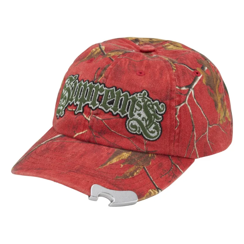 Supreme Bottle Opener 6-Panel Hat Cap Realtree Xtra Red Camouflage - OS