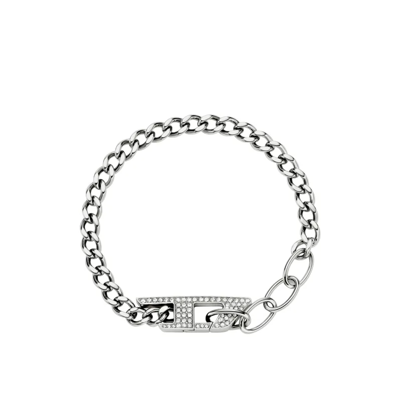 Diesel D Logo unisexový náramok z ocele DX1627040