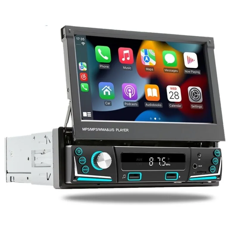 1DIN autorádio s výsuvným 7" LCD / 2x USB / Bluetooth / CarPlay / AndroidAuto / Mirrorlink scc190cabt